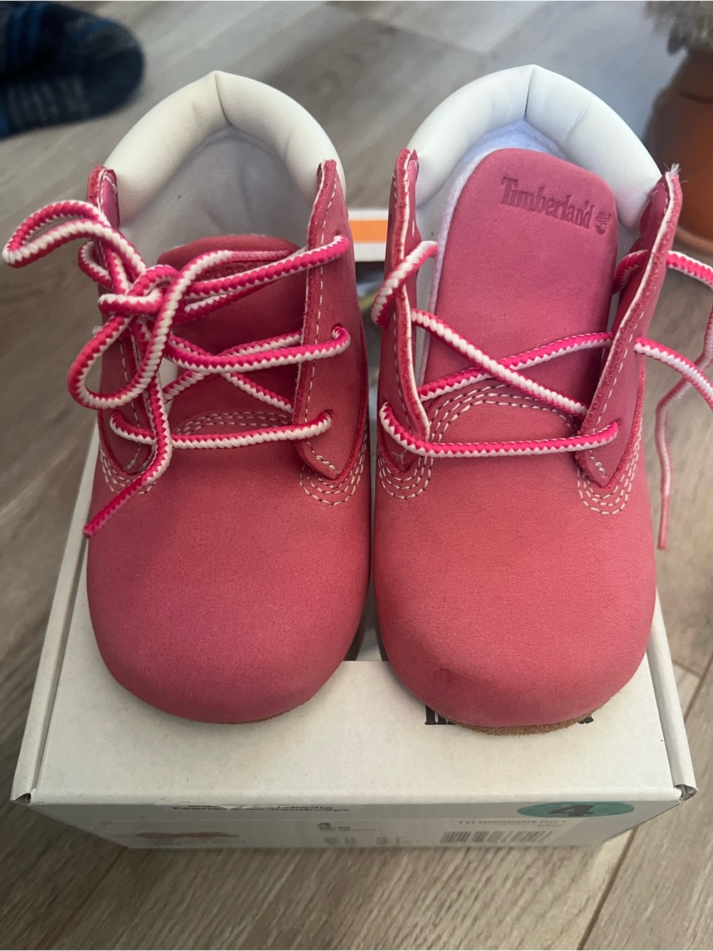🌸Timberland Pink Lace-Up Boots for baby